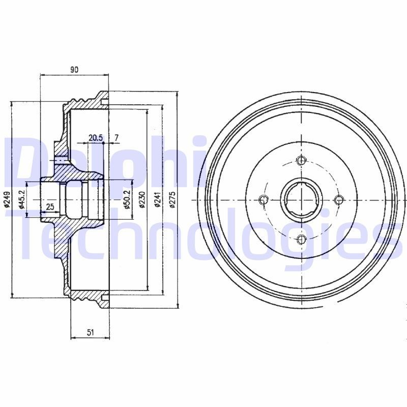 DELPHI Piduritrummel BF430 DELPHI BF430 Piduritrummel Seat Inca 6K9 hind