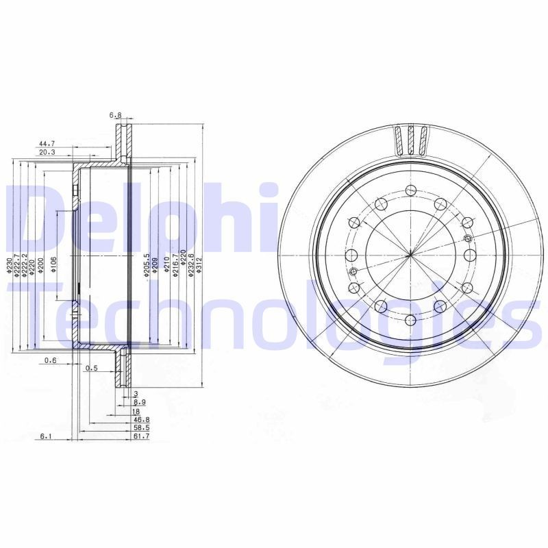 Piduriketas DELPHI BG3557 DELPHI BG3557: Pidurikettad Toyota 4 RUNNER 2008