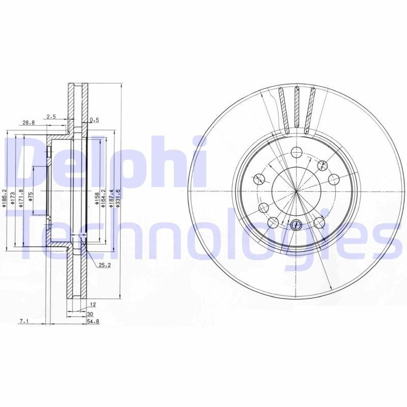 Brzdový kotouč DELPHI BG3628 DELPHI BG3628: Kotúčové brzdy BMW X5 2001