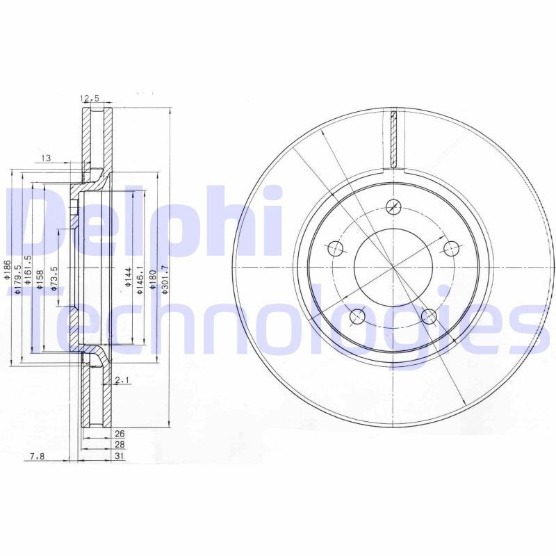 Brake disc DELPHI BG3716 DELPHI BG3716 Dodge CARAVAN 2017 Brake rotors price