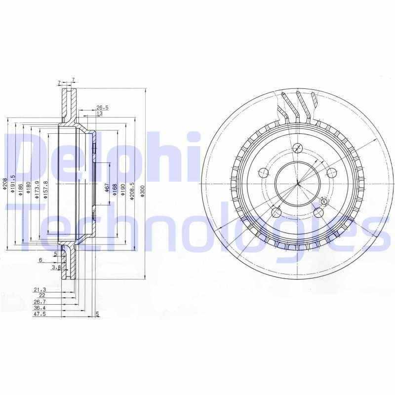 DELPHI Jarrulevy BG3726 BG3726 DELPHI Sport-jarrulevyt MERCEDES-BENZ GLC