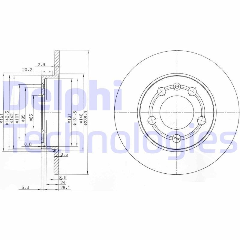 DELPHI Bremsscheibe BG3738 Sport-Bremsscheiben DELPHI Skoda FABIA BG3738