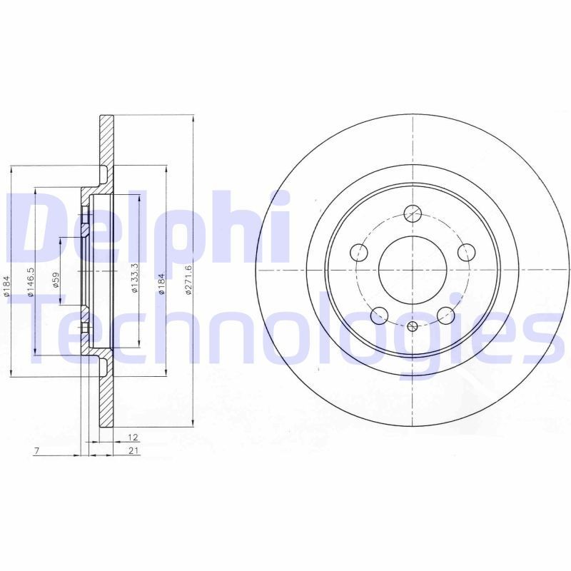 DELPHI Jarrulevy BG3741 Citroën EA_, EB_ Etujarrulevyt BG3741 DELPHI