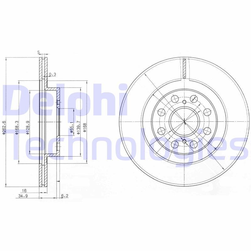 DELPHI Brzdový kotouč BG3825 DELPHI BG3825 Športové brzdové kotúče Toyota MR2 W30 cena
