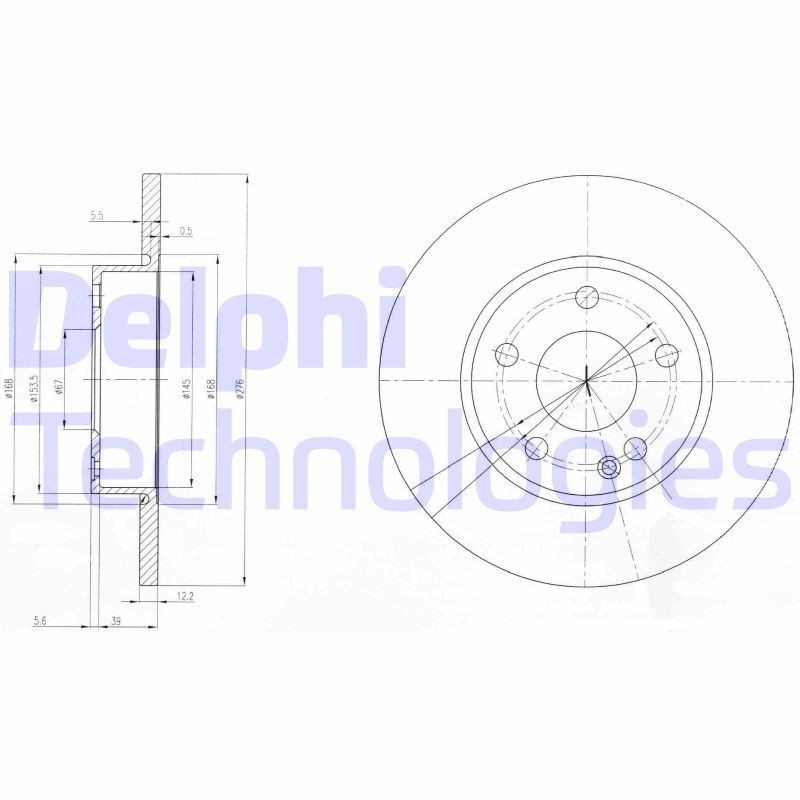 DELPHI Brzdový kotouč BG3840 DELPHI BG3840 Brzdový kotouč