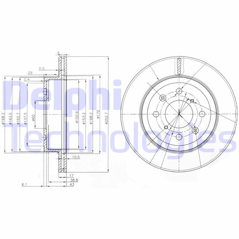 DELPHI Bremžu diski BG3884 Sporta bremžu diski DELPHI Suzuki SX4 BG3884