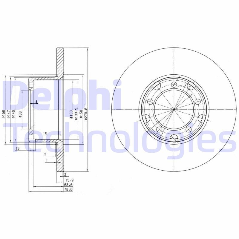 DELPHI Piduriketas BG2265 DELPHI BG2265 Piduriketas MERCEDES-BENZ T1 Buss (W602) 308 D 2.3 82 hj 1996