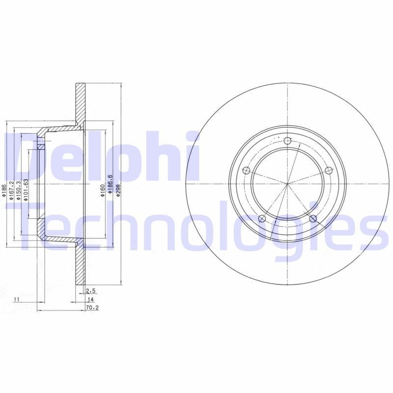 DELPHI Jarrulevy BG2297 DELPHI BG2297 Jarrulevy LAND ROVER Range Rover II (P38A) 4.6 4x4 213 hv 1995