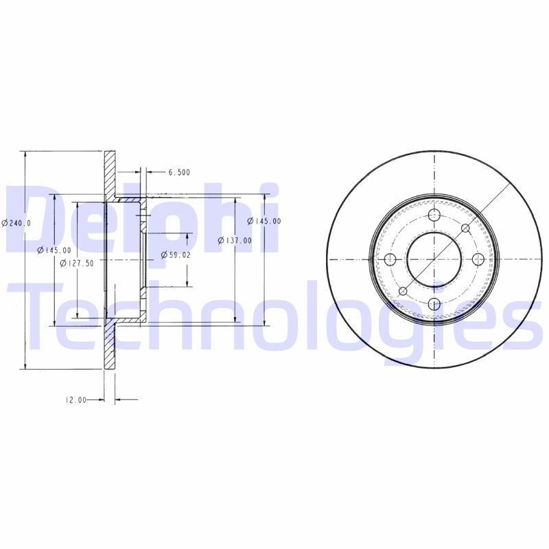 Disque de frein DELPHI BG2313 DELPHI BG2313 Disques de frein FIAT UNO 2020