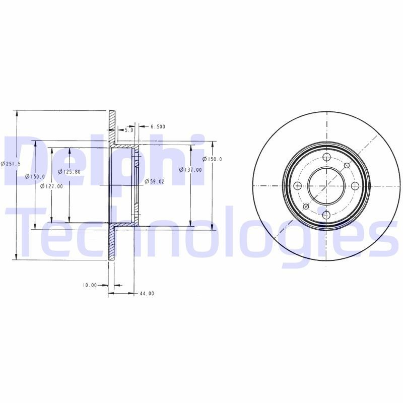 DELPHI Bremsscheibe BG2322 Bremsscheibe DELPHI Fiat CROMA BG2322