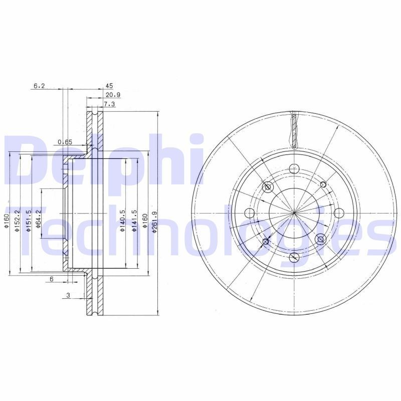 DELPHI Disco freno BG2336 DELPHI BG2336 Disco freno ROVER 800 Hatchback (XS) 2.0 136 CV 1987