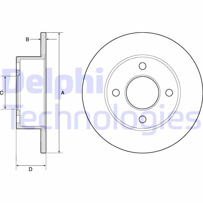 DELPHI Bremseskive BG2343 DELPHI BG2343 Bremseskive Audi 100 43 Avant pris