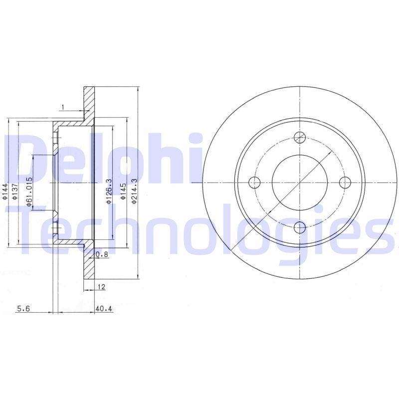 DELPHI Bremsscheibe BG2566 Bremsscheiben DELPHI Nissan PIXO BG2566