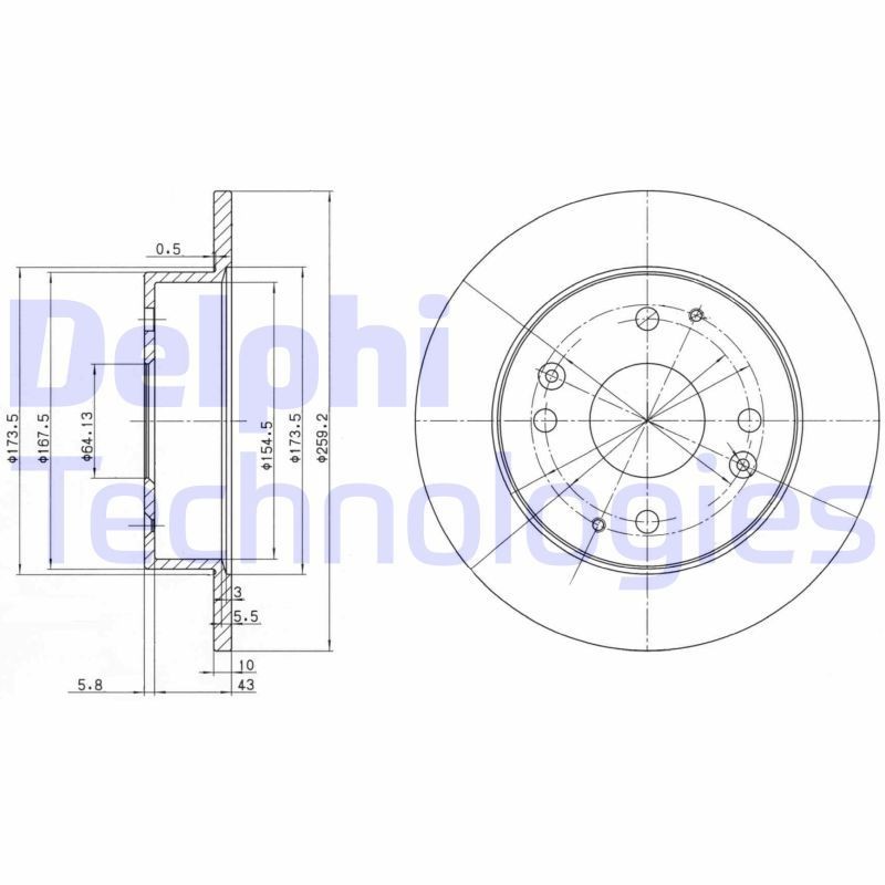 DELPHI Remschijf BG2666 DELPHI BG2666 Remschijf HONDA Accord IV Coupe (CB, CC) goedkoop