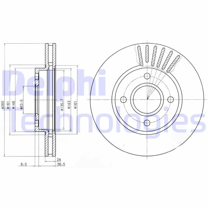 DELPHI Bremžu diski BG2699 DELPHI BG2699 Bremžu disks Ford Mondeo GBP cena