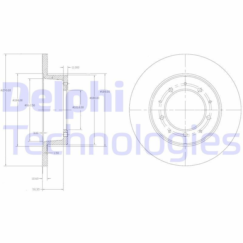 DELPHI Bremžu diski BG2799 DELPHI BG2799 Bremžu diski LAND ROVER Range Rover I 4.2 4x4 203 ZS 1994