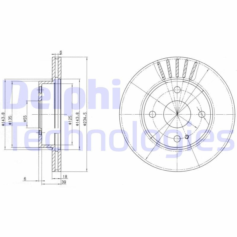 DELPHI Bremseskive BG2802 DELPHI BG2802 originale Bremseskiver Avella Hatchback (KBA1) hva koster