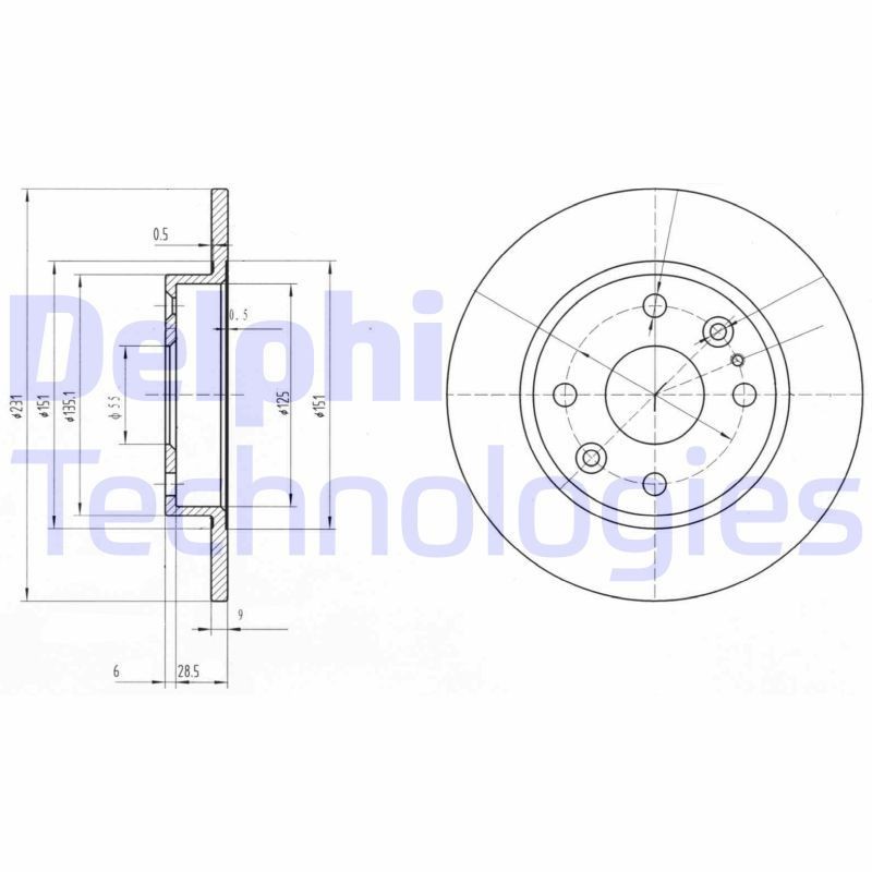 DELPHI Brzdový kotouč BG2803 DELPHI BG2803 Brzdové kotúče Mazda 323 BG cena