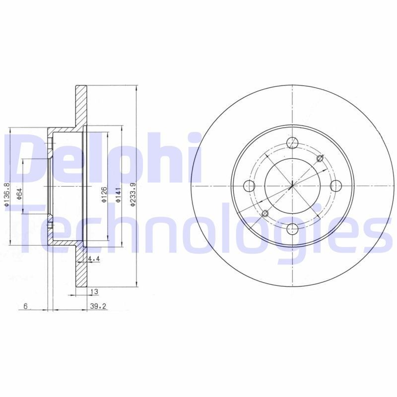 DELPHI Bremseskive BG2809 DELPHI BG2809 Bremseskive PROTON Gen-2 (CM_) 1.6 (CM6L) 110 hk 2011