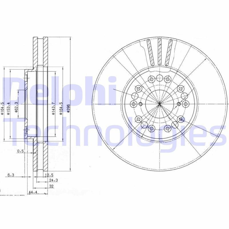 DELPHI Disque de frein BG2829 BG2829 Disque de frein sport TOYOTA URBAN CRUISER DELPHI