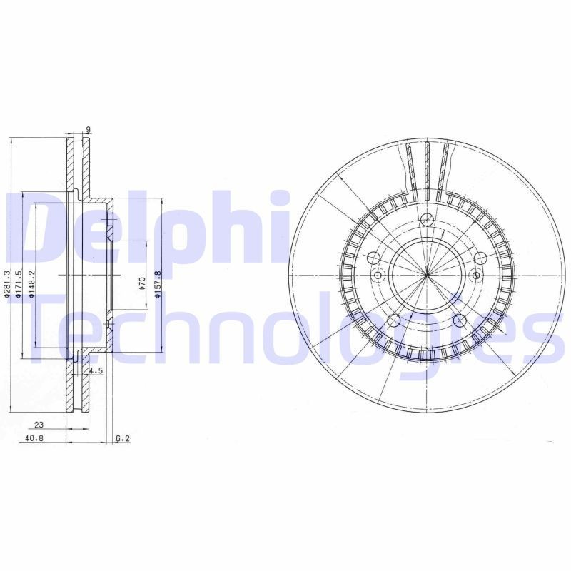 DELPHI Disco freno BG3061 DELPHI BG3061 Dischi freno sportivi Honda Legend Coupe KA8 originale prezzo