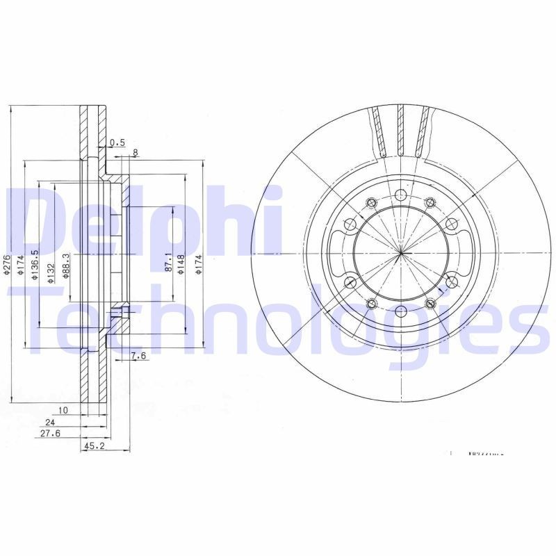 Disque de frein DELPHI BG3099 DELPHI BG3099: Disques Mitsubishi PAJERO SPORT 2002