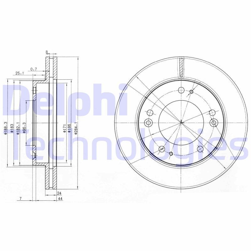DELPHI Jarrulevy BG3226 DELPHI BG3226 Jarrulevy KIA Sportage I (K00, JA) 2.0 TD 4WD 83 hv 2003