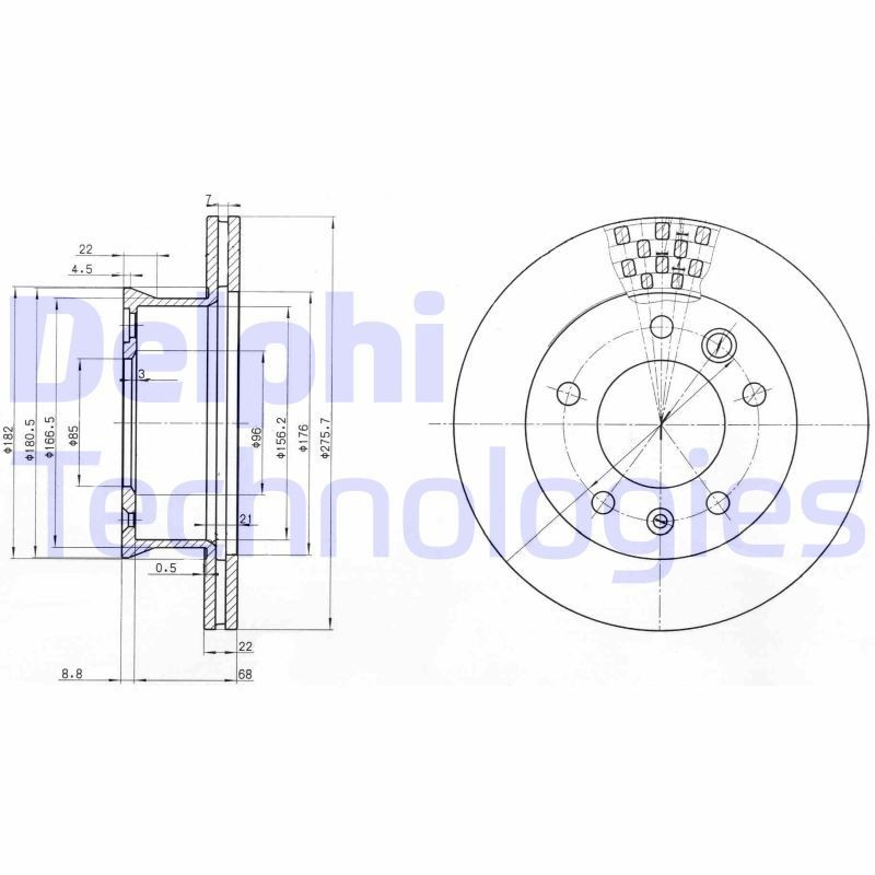DELPHI Disco freno BG3236 DELPHI BG3236 costo Dischi freno sportivi Bluebird Traveller W910 originale