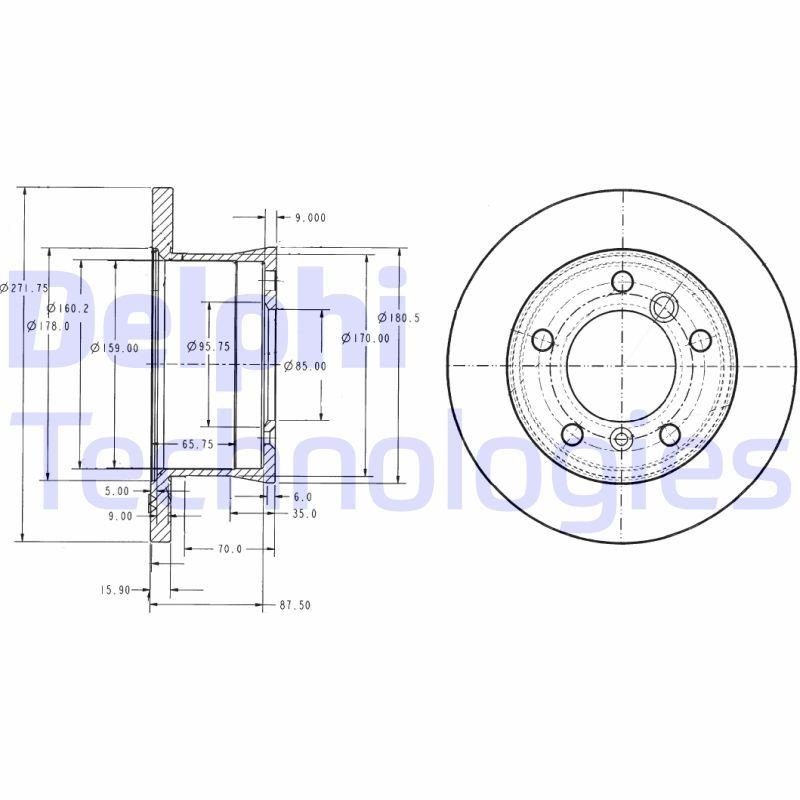DELPHI Bromsskiva BG3237 DELPHI BG3237 Bromsskiva MERCEDES-BENZ G-klass SUV (W463) 300 GE (463.227, 463.228) 174 hk 1991