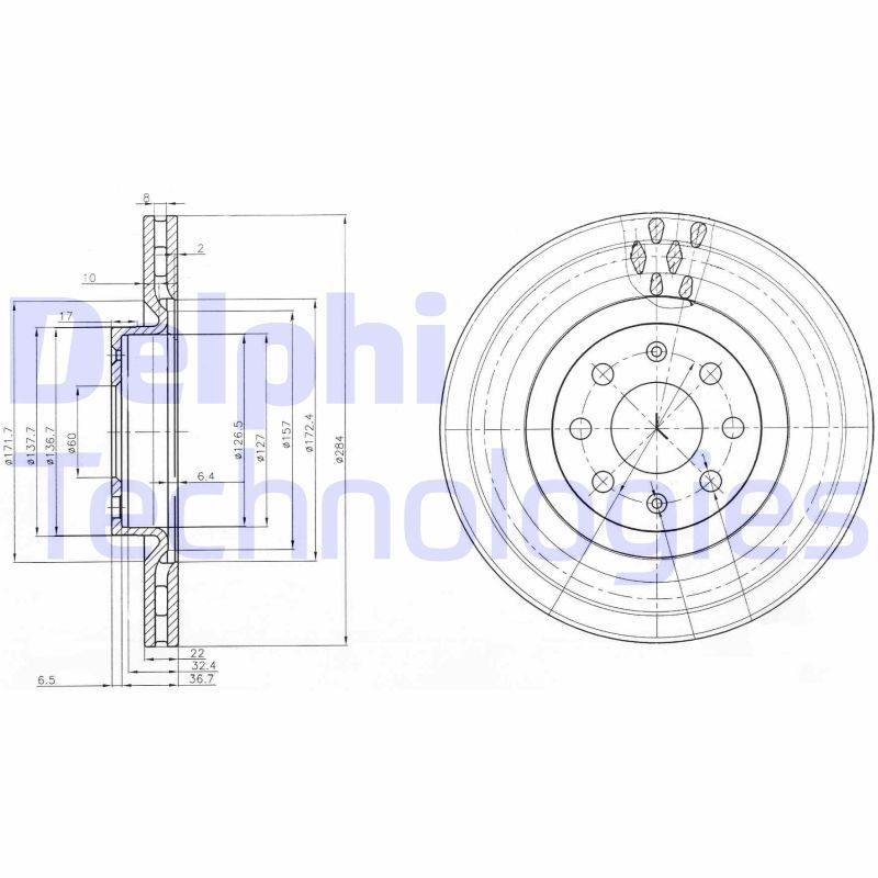 DELPHI Δισκόπλακα BG3944 DELPHI BG3944 Δισκόπλακα