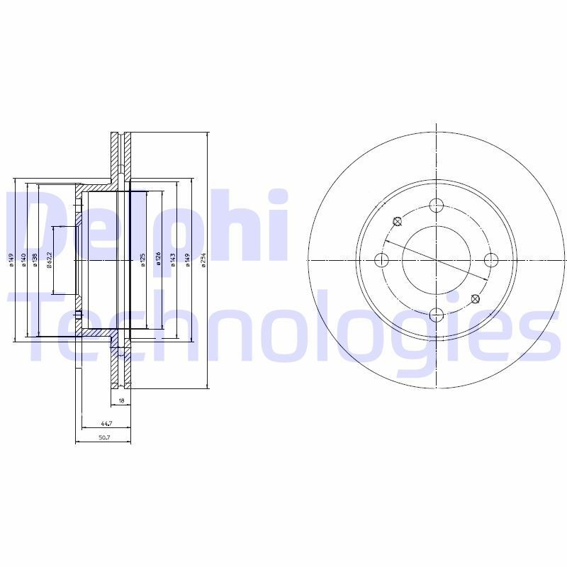 Remschijf DELPHI BG3946 DELPHI BG3946: Schijfremmen Hyundai ATOS 2018