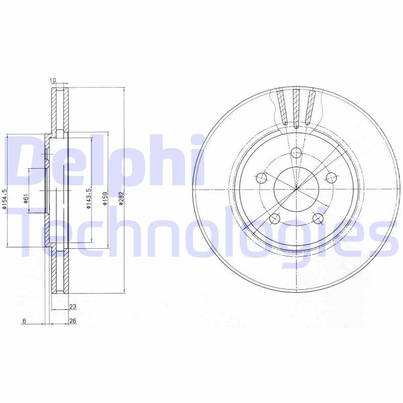 DELPHI Bremseskive BG4000 DELPHI BG4000 Bremseskive Dakota II pris