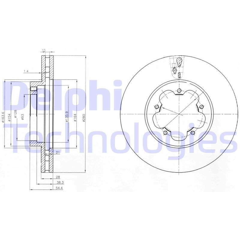 DELPHI Disque de frein BG4007 Ford FOCUS Disque de frein sport DELPHI BG4007