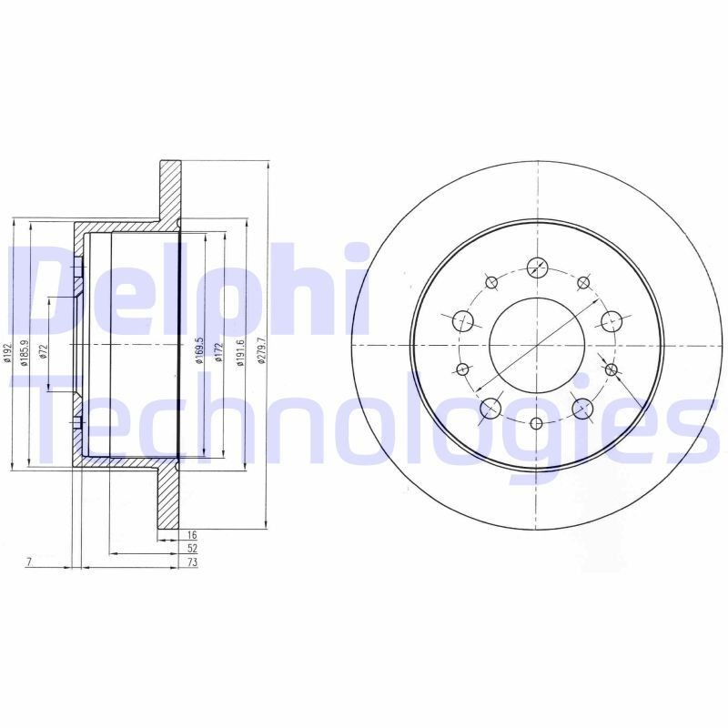DELPHI Bremsscheibe BG4061 Bremsscheiben DELPHI Peugeot 5008 BG4061