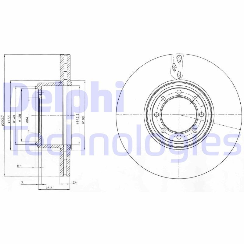 DELPHI Δισκόπλακα BG4102 DELPHI BG4102 Δισκόπλακα IVECO Daily IV Van / Combi 45C18 176 PS 2008