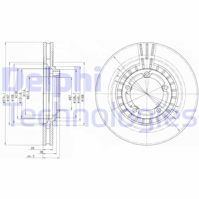 DELPHI Disco freno BG4134 DELPHI BG4134 Dischi freno sportivi Porter H100 originale prezzo
