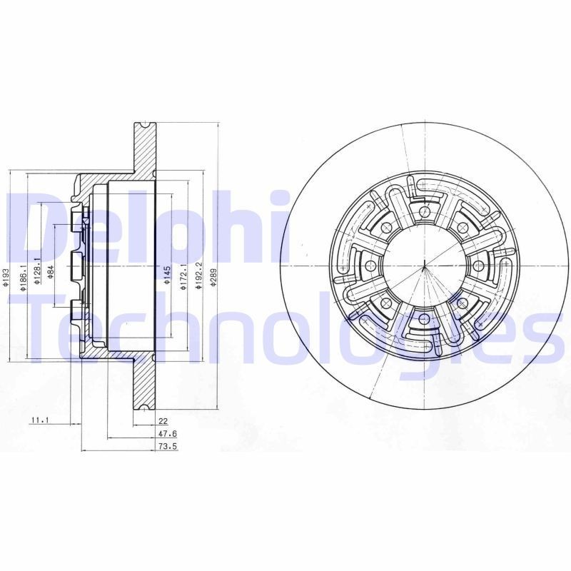 DELPHI Disque de frein BG4171 DELPHI BG4171 Disque de frein IVECO Daily III Van / Break 29 L 14 136 CV 2005