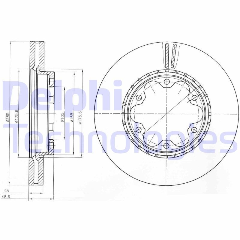 Brake disc DELPHI BG4210 DELPHI BG4210 Brake discs Toyota HIACE 2023