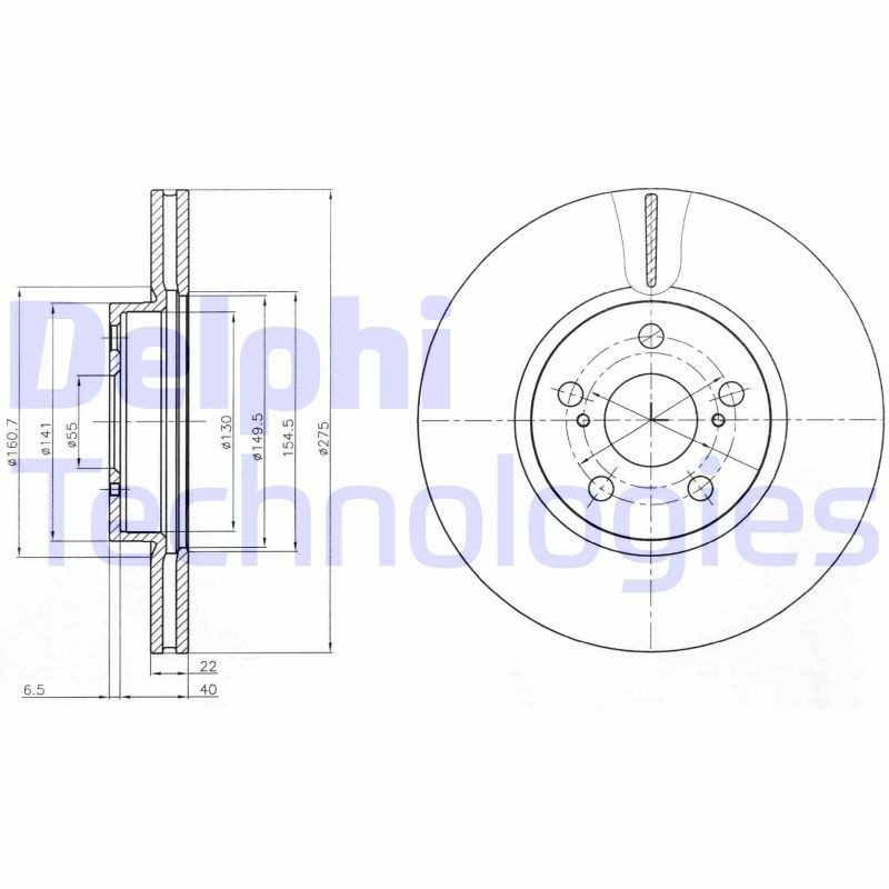 DELPHI Disque de frein BG4277 Toyota URBAN CRUISER Disque de frein sport DELPHI BG4277