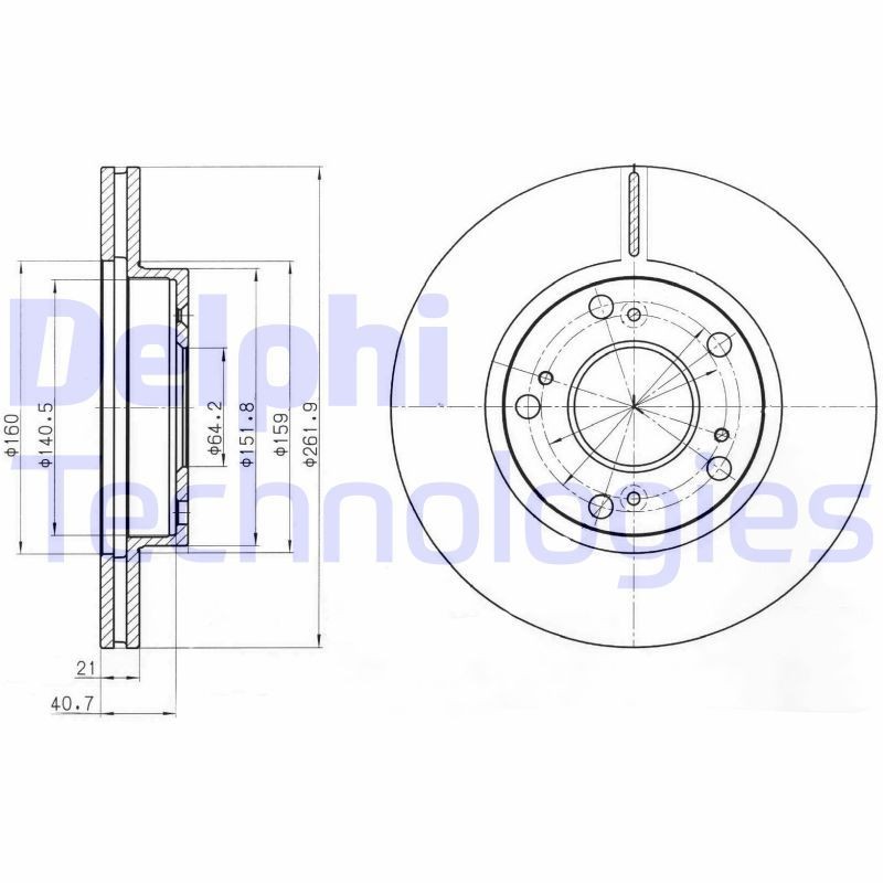 DELPHI Disco de travão BG4294 BG4294 Discos HONDA STREAM DELPHI