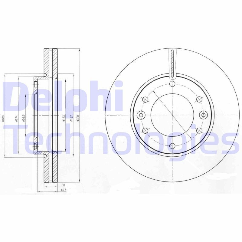 DELPHI Bremsscheibe BG4296 DELPHI BG4296 Bremsscheibe HYUNDAI H-1 Cargo (TQ) 2.4 180 PS 2020