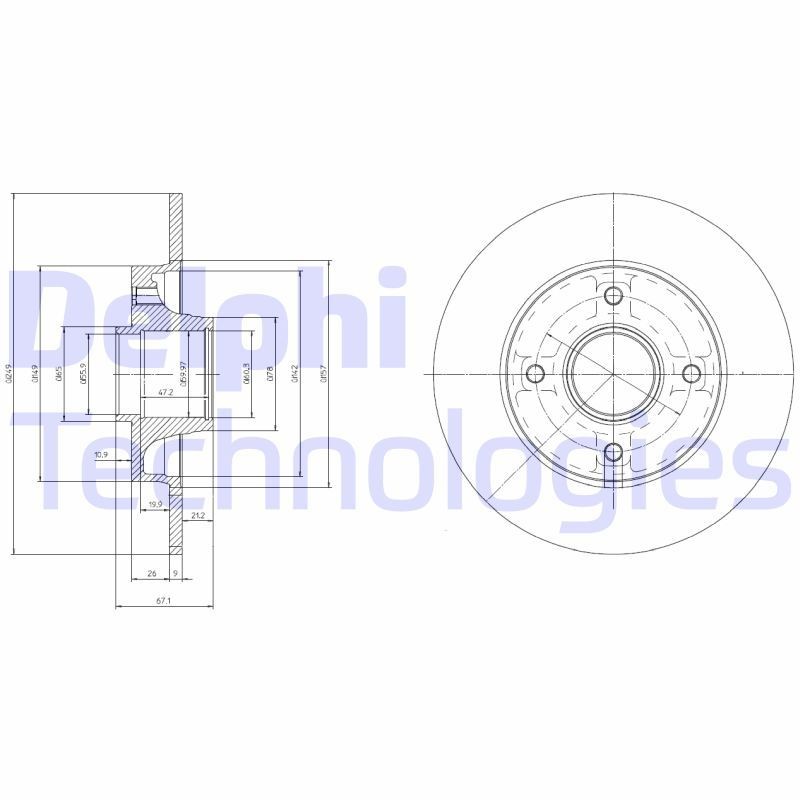DELPHI Brake disc BG9021RS DELPHI BG9021RS PEUGEOT 307 performance brake discs replacement