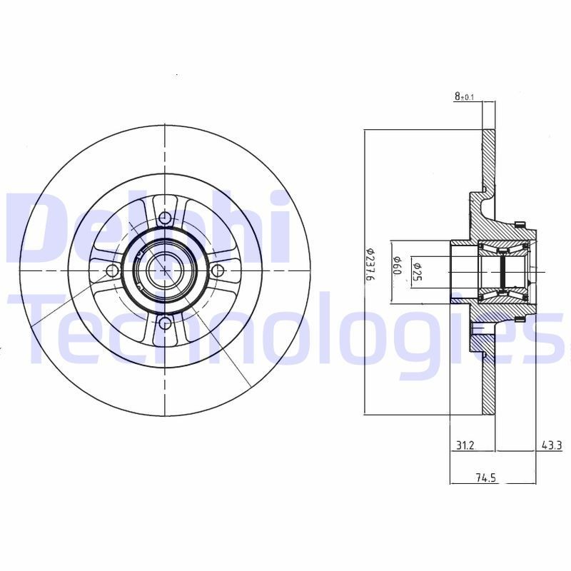 DELPHI Jarrulevy BG9025RS BG9025RS DELPHI Sport-jarrulevyt Renault 19 hinta