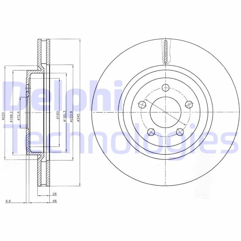 Bremseskive DELPHI BG9050 DELPHI BG9050: Bremseskiver Chrysler 300 2017