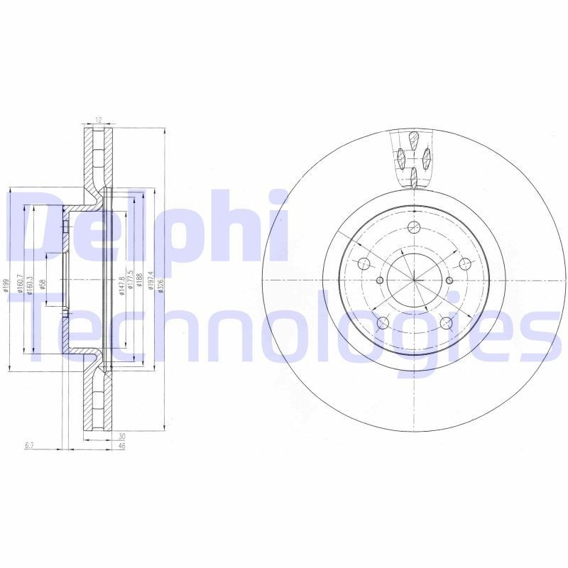 DELPHI Disco freno BG9055 BG9055 Dischi freno sportivi DELPHI SUBARU JUSTY costo