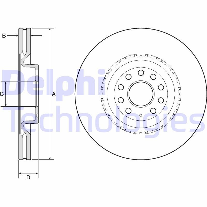 DELPHI Bremsscheibe BG9952 Sport-Bremsscheiben DELPHI Audi Q3 BG9952