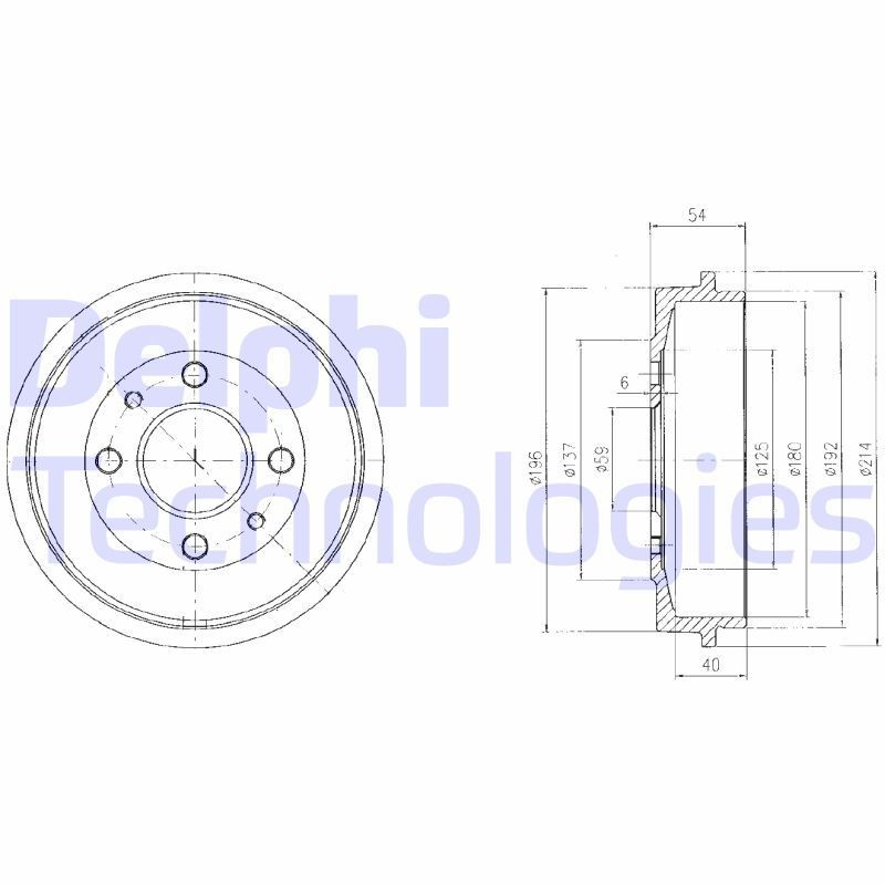 DELPHI Bremsetromle BF200 DELPHI BF200 Bremsetromler Porsche 944 originale