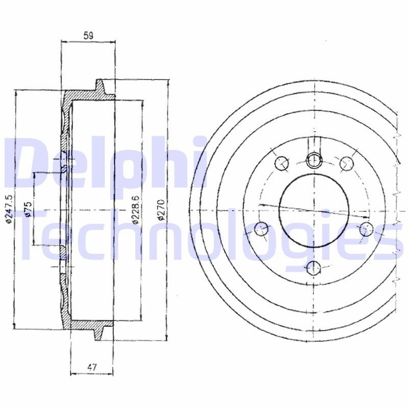 DELPHI Piduritrummel BF275 DELPHI BF275 Piduritrummel BMW E87 odav