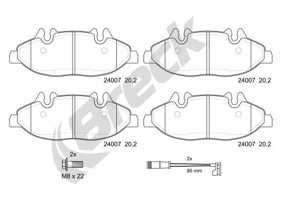 BRECK Τακάκια φρένων 24007 00 703 00 24007 00 703 00 Τακάκια MERCEDES-BENZ SLK BRECK