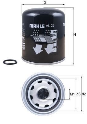 MAHLE Air Dryer Cartridge, compressed-air system AL 26 MAHLE AL 26 Air Dryer Cartridge, compressed-air system